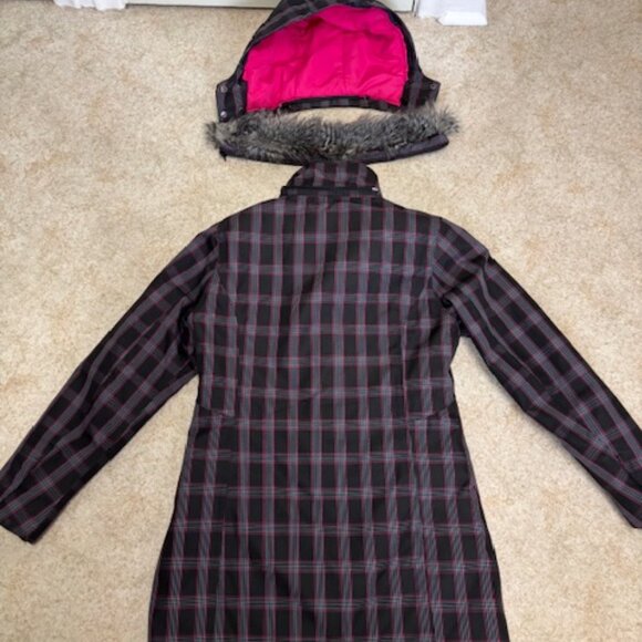 Winter Coat Woman's Small - Black Mountain Hydrid Drypeak  removable hood & faux - Picture 3 of 14